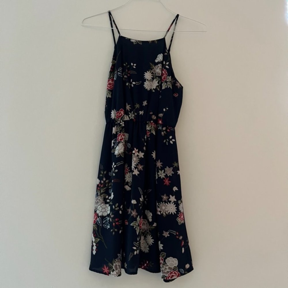 Navy Lush Floral Dress